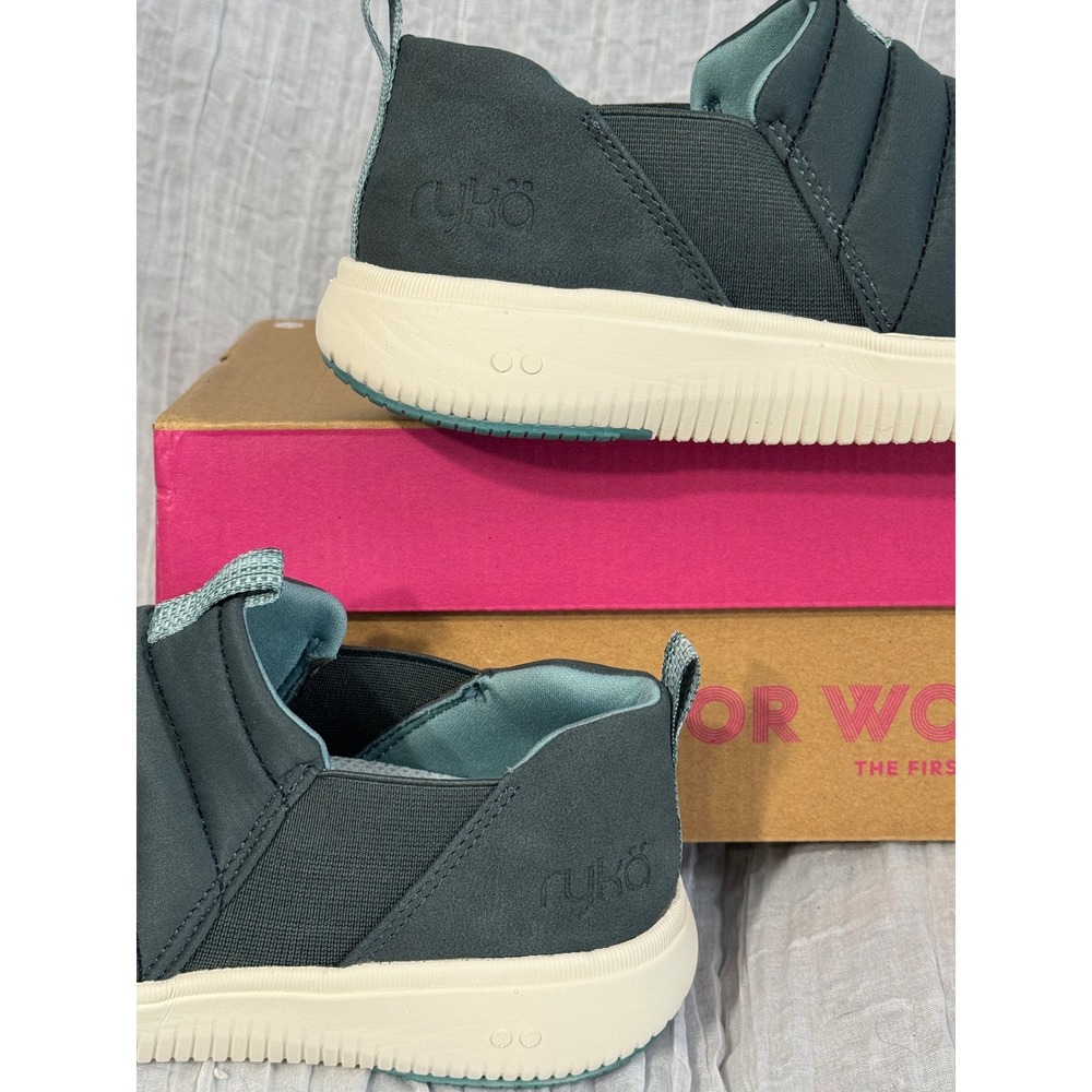 Ryka Pursuit Women Size 7.5 Slip On Sneakers Dark Seagreen Quilted Casual NWB - Picture 8 of 9